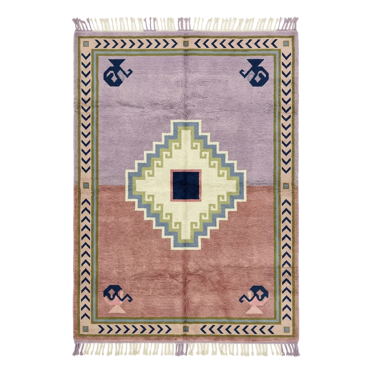 Rug with geometric pattern on a white background