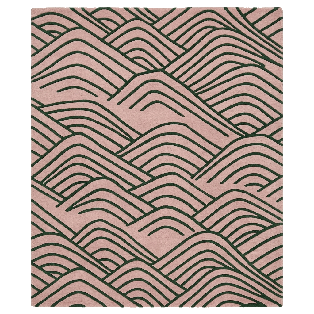 Line Art Mountain Hand Tufted Wool Rug