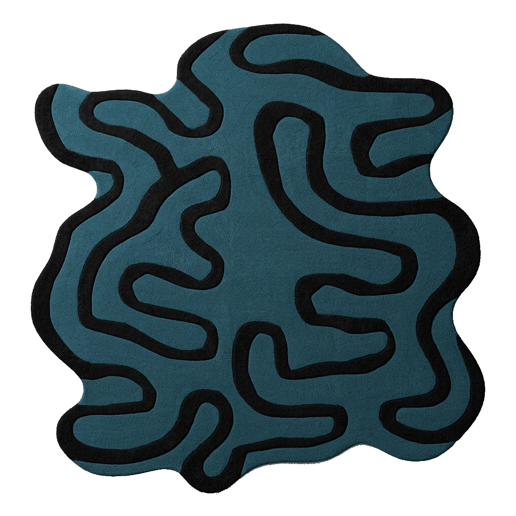 Liquid Shadow Outline Hand Tufted Wool Rug 