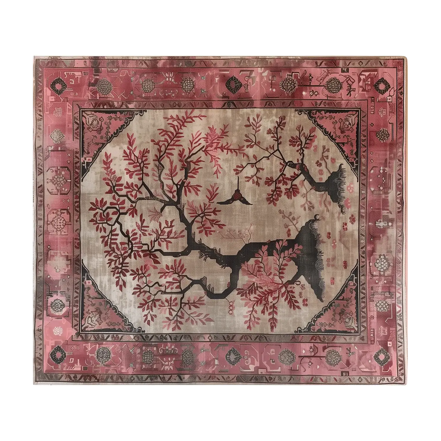 Maple Meditations Knotted Wool Rug