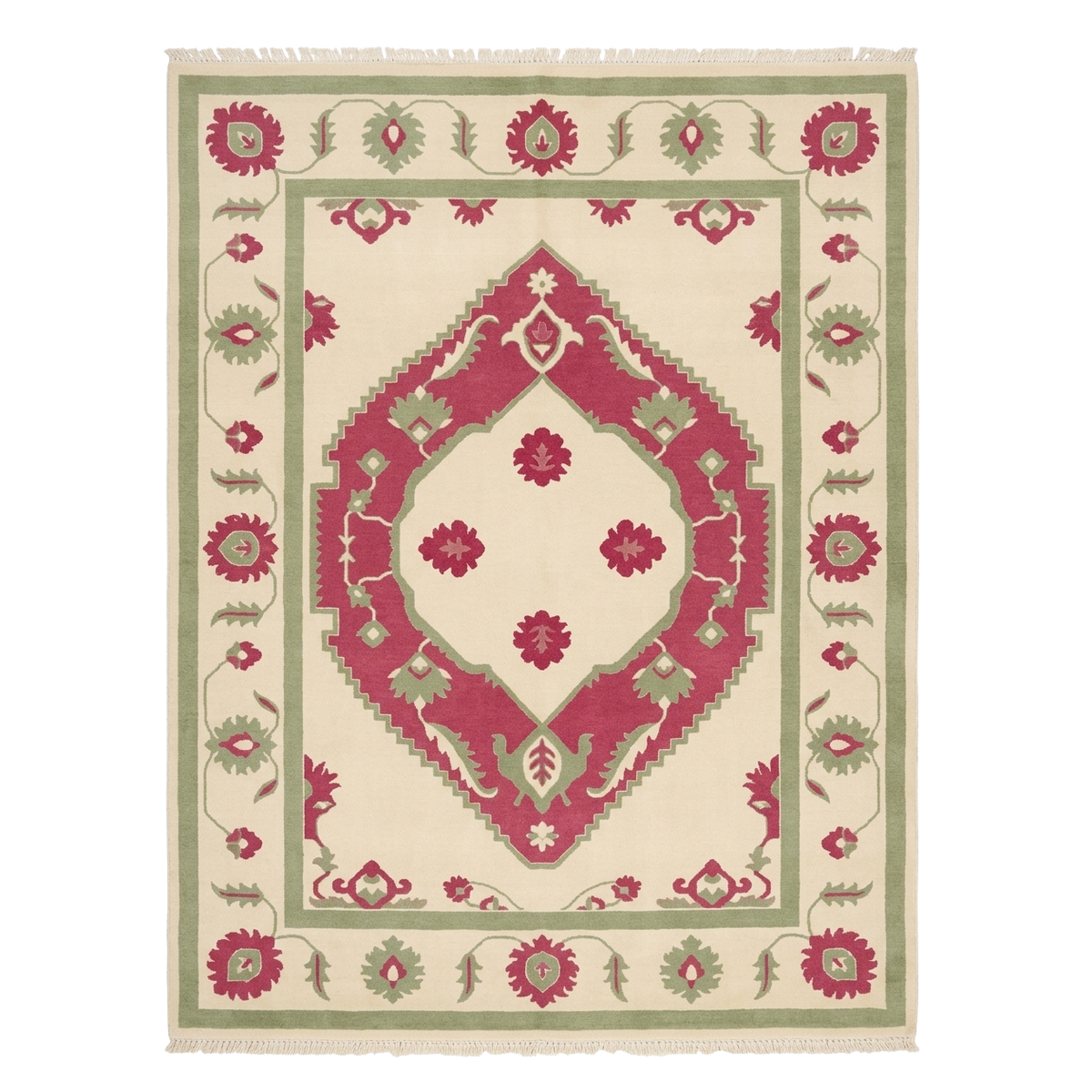 Maroon Pistachio Vintage Court Hand Knotted Rug