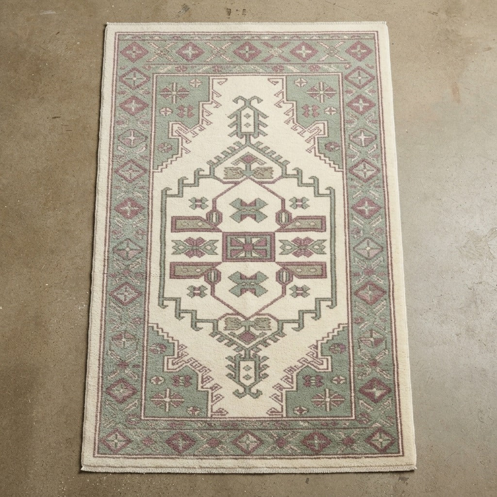 Mauve Garden Talisman Hand Knotted Rug - studio photo