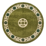 Meadow Lotus Ring Round Hand Knotted Rug