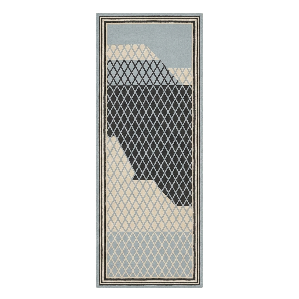 Mesh Look Hand Tufted Wool Runner Rug 