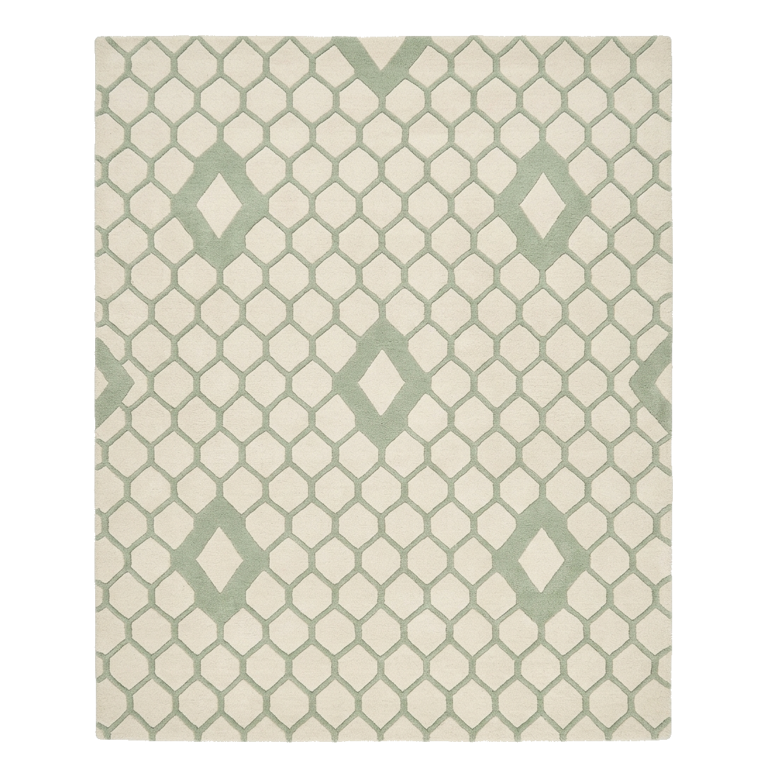 Mesh Pattern Hand Tufted Wool Rug 