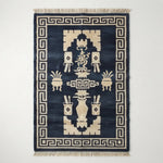 Midnight Longevity Vessels Hand Knotted Rug - studio photo