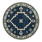 Midnight Nomad Compass Round Hand Knotted Rug - alternate view