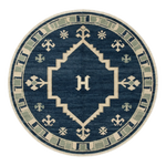 Midnight Nomad Compass Round Hand Knotted Rug