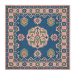 Midnight Blossom Fauna Square Hand Tufted Wool Rug