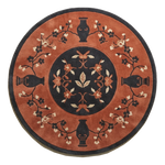 Ming Vase Ember Round Hand Tufted Wool Rug