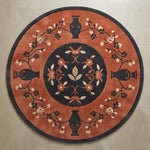 Ming Vase Ember Round Hand Tufted Wool Rug - studio photo