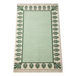 Mint Palmette Frame Hand Knotted Rug