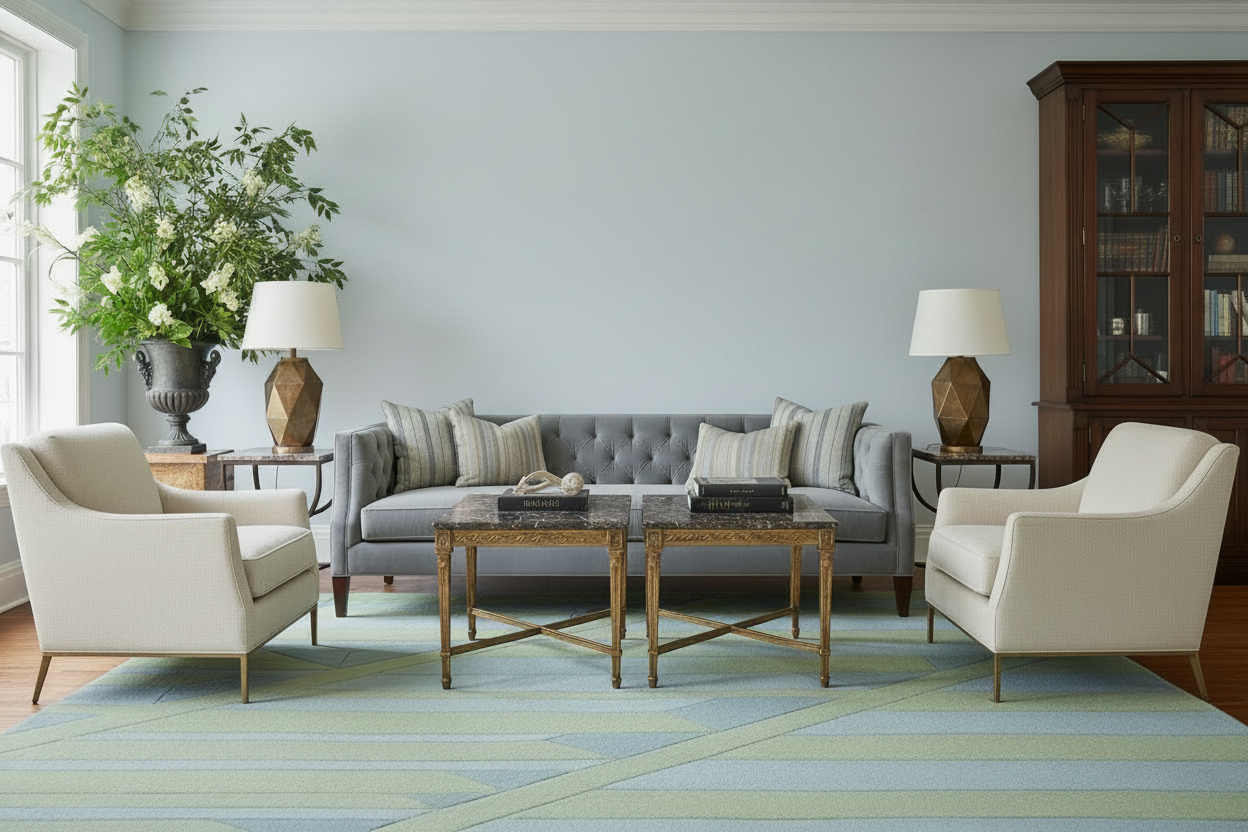 Mint Geometric Sanctuary Hand Tufted Wool Rug
