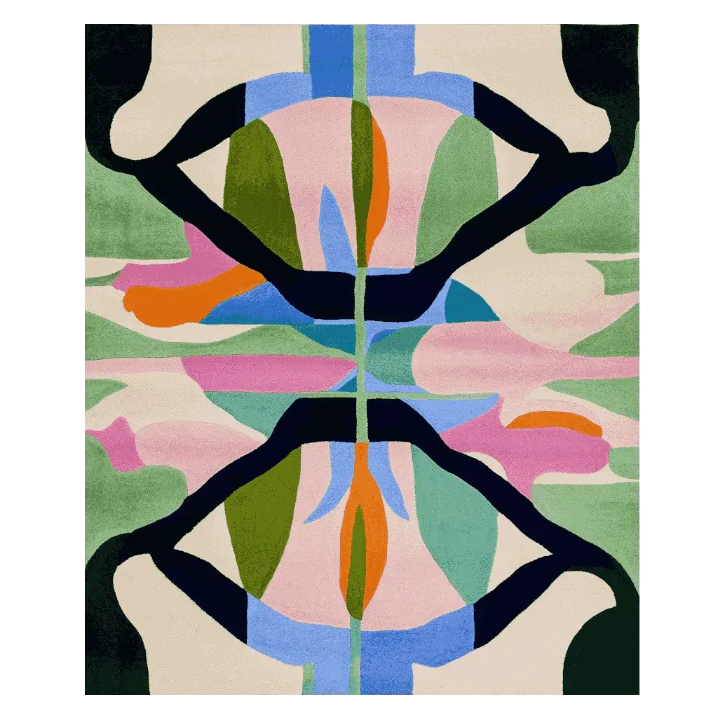 Mirrored Bloomscape Flow Hand Tufted Rug