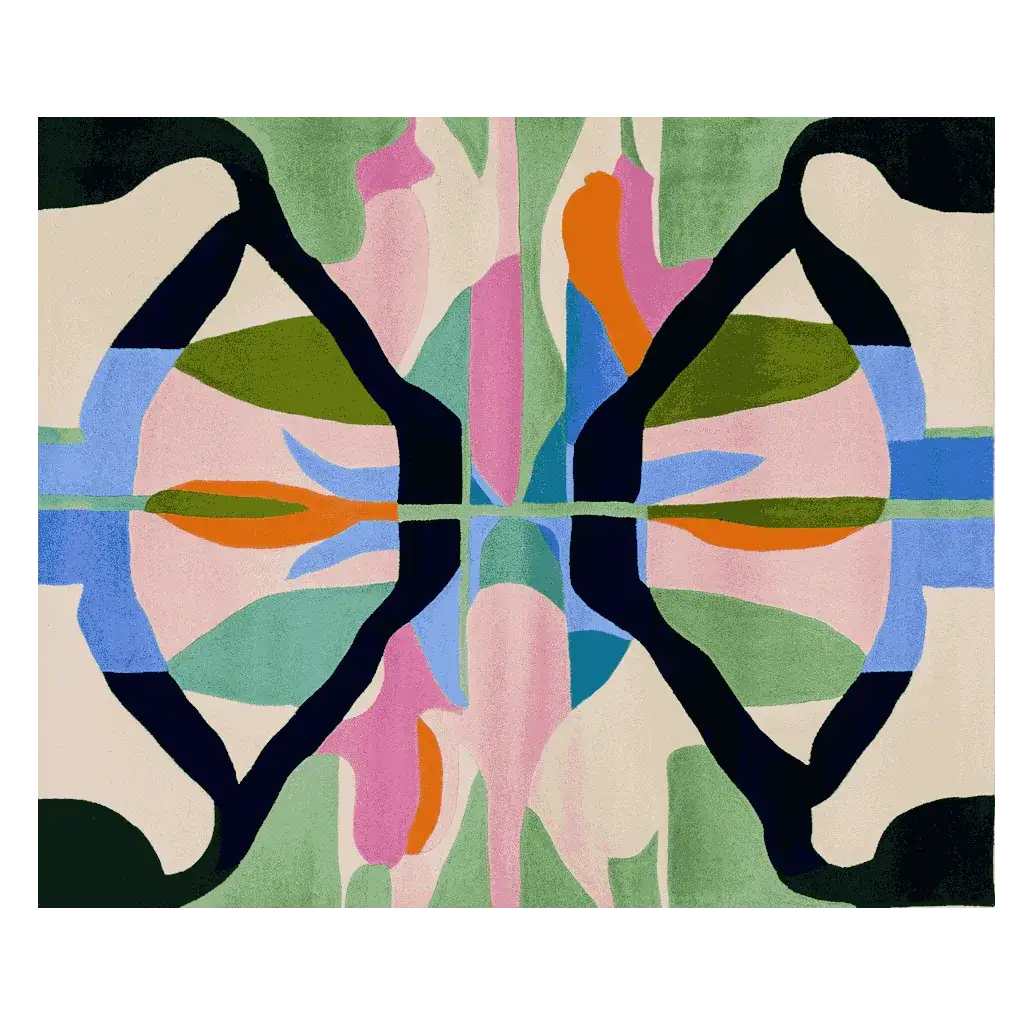 Mirrored Bloomscape Flow Hand Tufted Rug