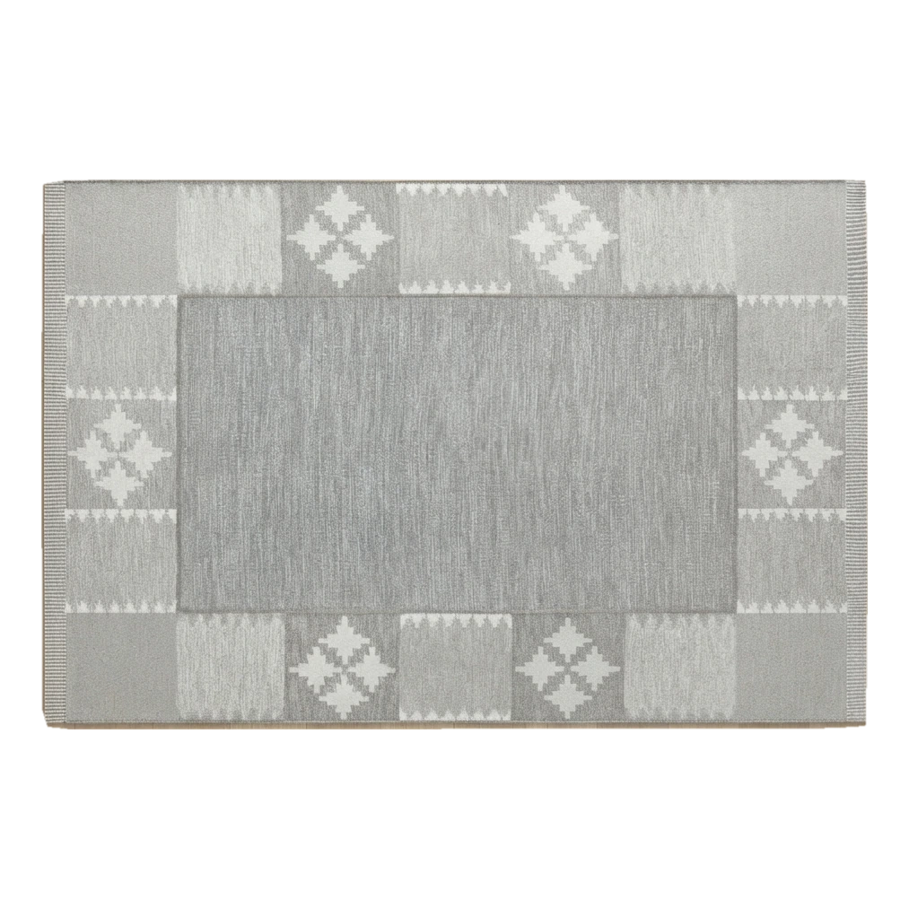 Misty Nordic Frame Flatweave Cotton Dhurrie Rug - alternate view