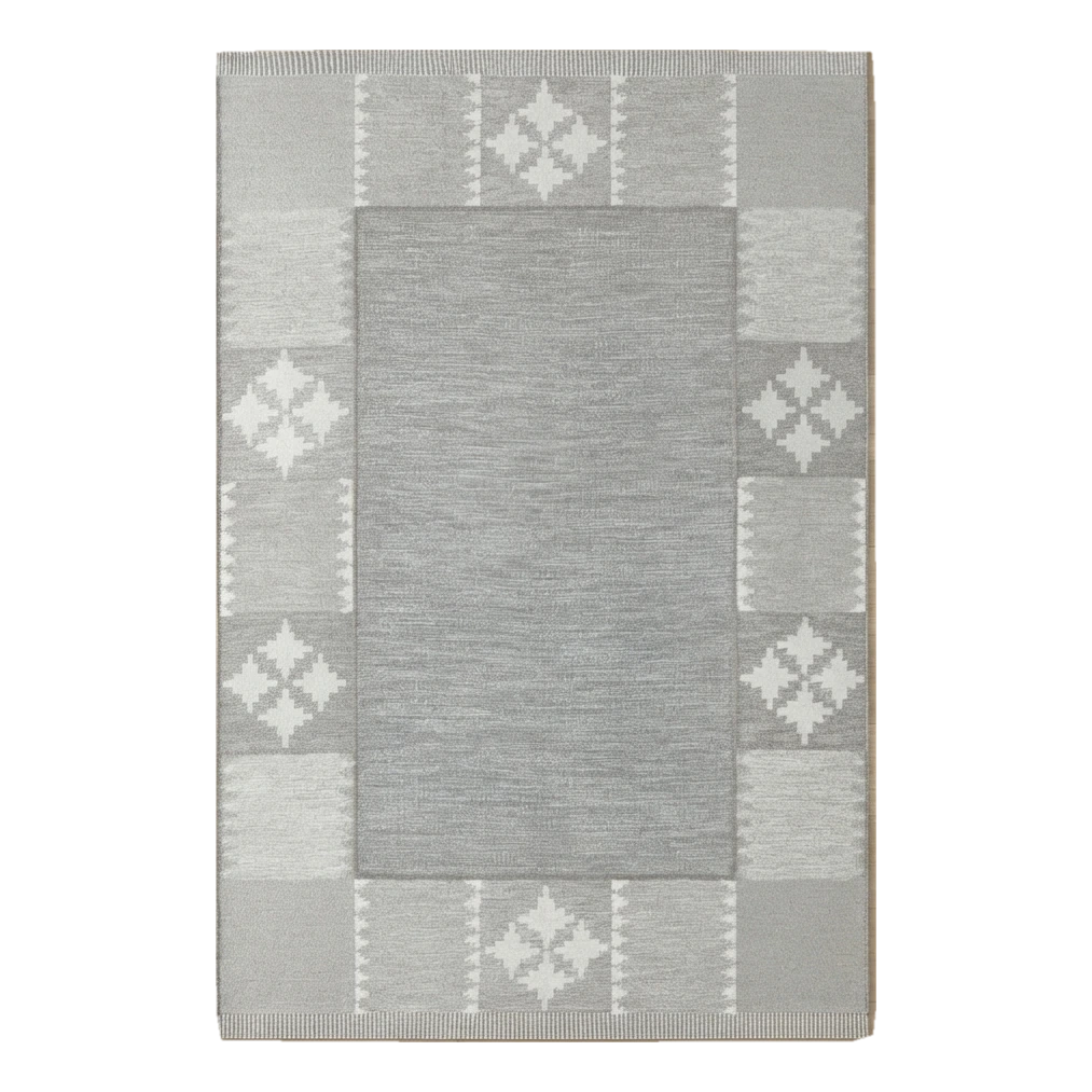 Misty Nordic Frame Flatweave Cotton Dhurrie Rug