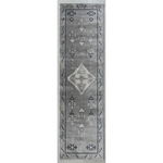 Misty Pewter Lanterns Hand Tufted Runner Rug - studio photo