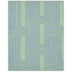 Modern Blue Water Reed Hand Tufted Wool Rug