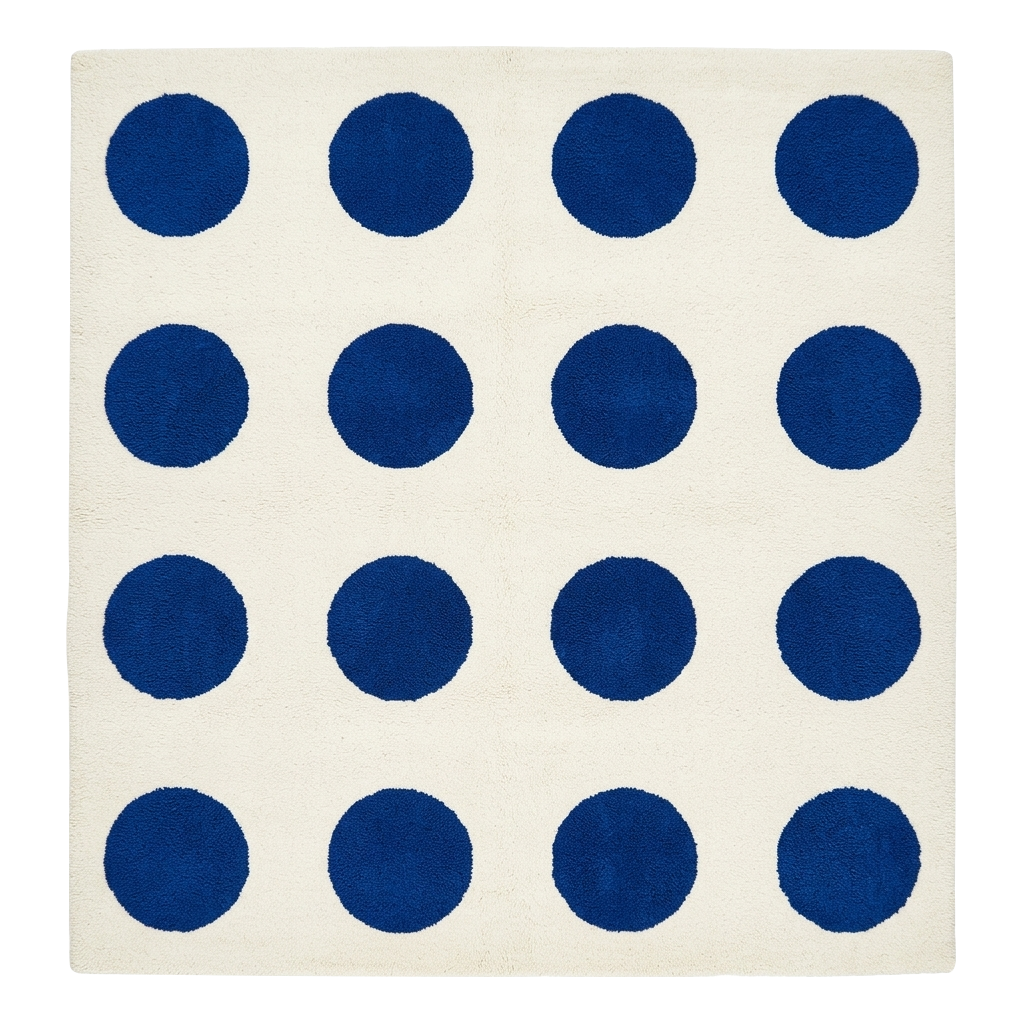 Modern Circle Pattern Square Hand Tufted Wool Rug