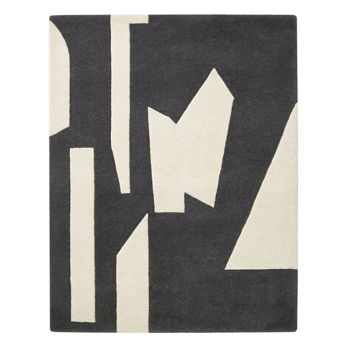 Modern Monochrome Mosaic Hand Tufted Wool Rug