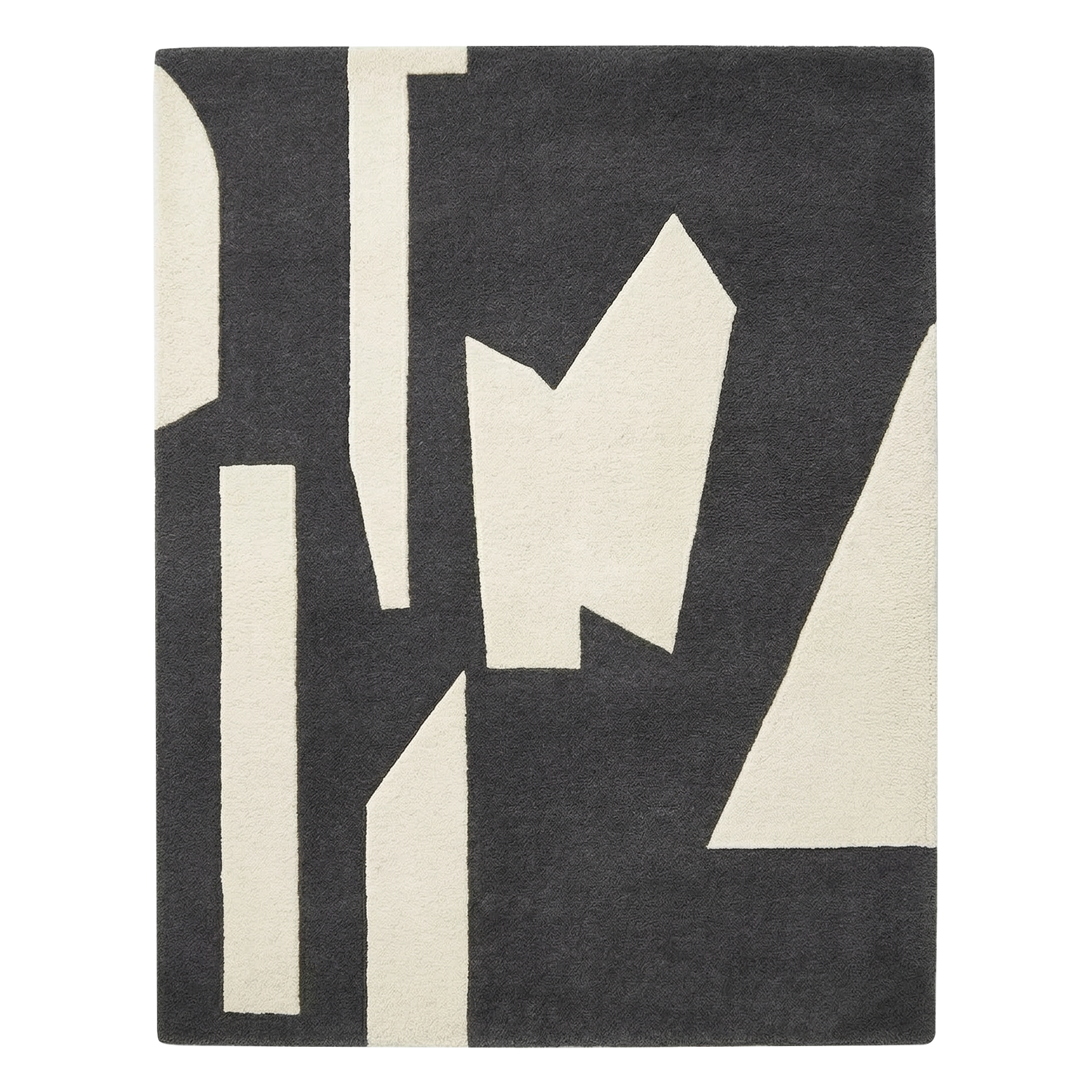 Modern Monochrome Mosaic Hand Tufted Wool Rug