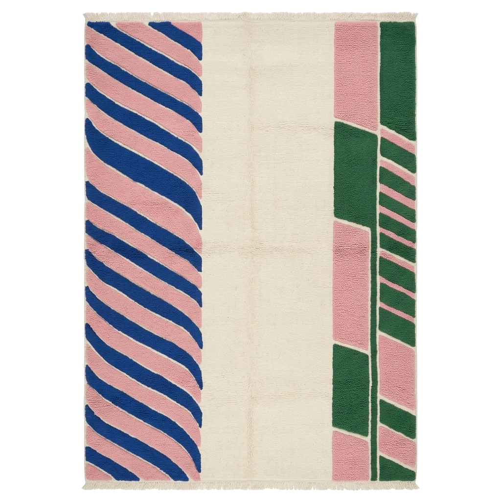 Modern Mosaic Moroccan Shag Rug 