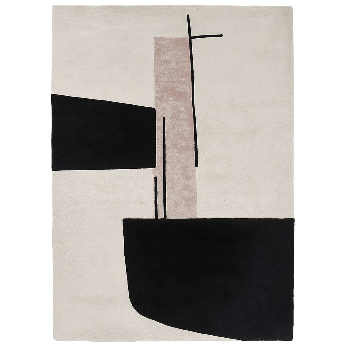 Monochrome Blocks Hand Tufted Wool Rug