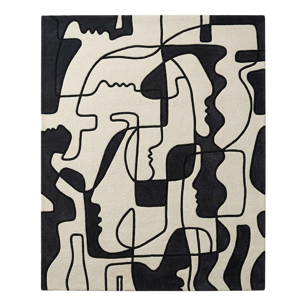 Monochrome Musings Hand Tufted Wool Rug