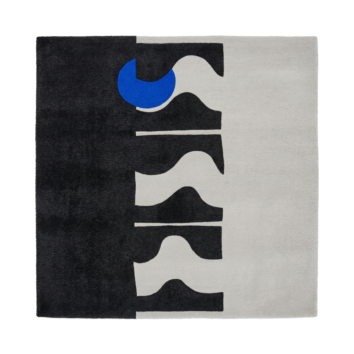Monolithic Waves Square Hand Tufted Wool Rug