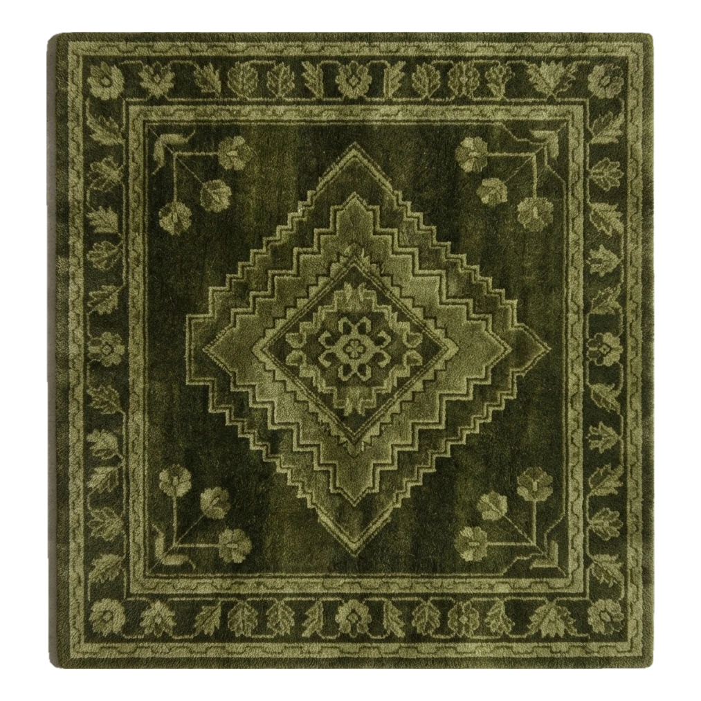 Moss Diamond Sanctum Hand Tufted Wool Rug - alternate view