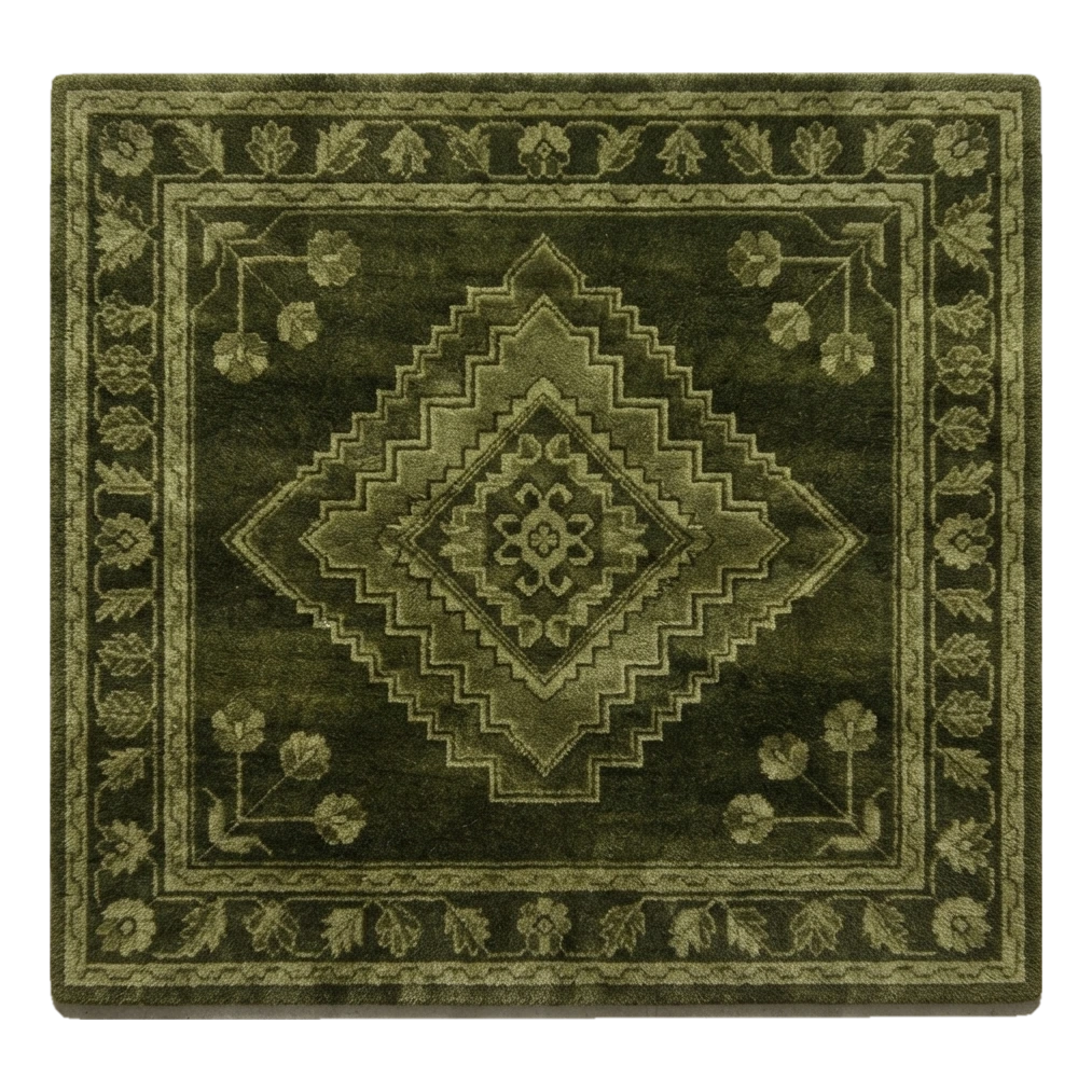 Moss Diamond Sanctum Hand Tufted Wool Rug
