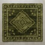 Moss Diamond Sanctum Hand Tufted Wool Rug - studio photo