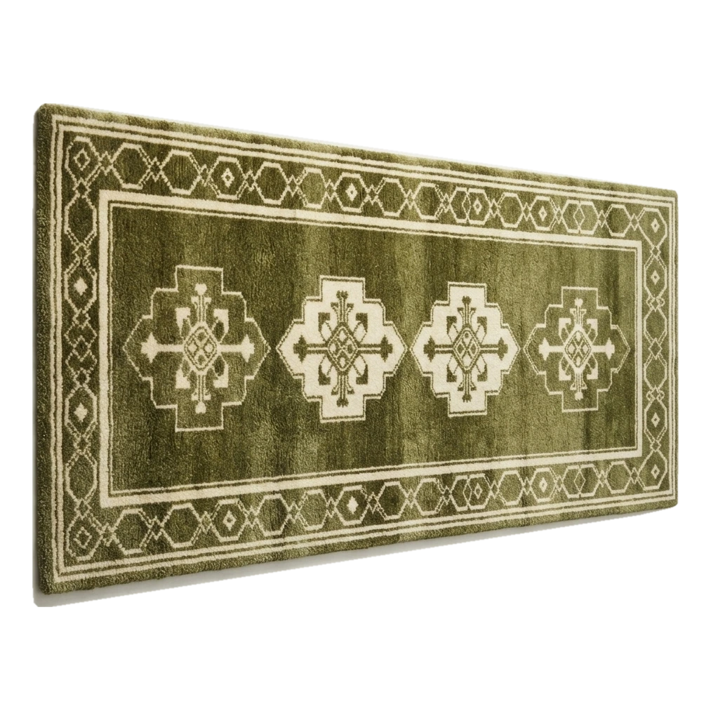 Moss Kazak Trio Hand Tufted Runner Rug - alternate view