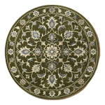 Moss Paisley Orbit Round Hand Tufted Wool Rug