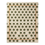 Moss Pebble Parade Flatweave Cotton Dhurrie Rug