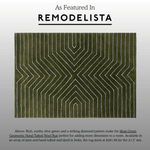  Moss Green Geometric Hand Tufted Wool Rug 