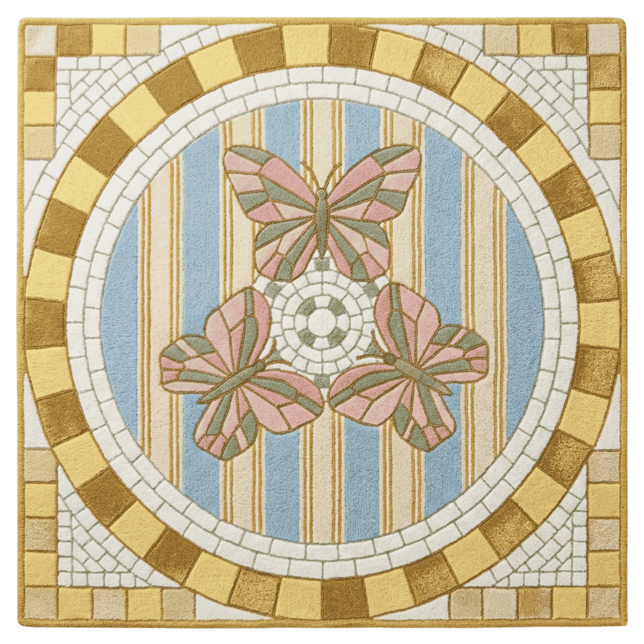 Mozaic Butterfly Hand Tufted Wool Rug