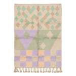 Multi Patterned Pastel Moroccan Shag Rug