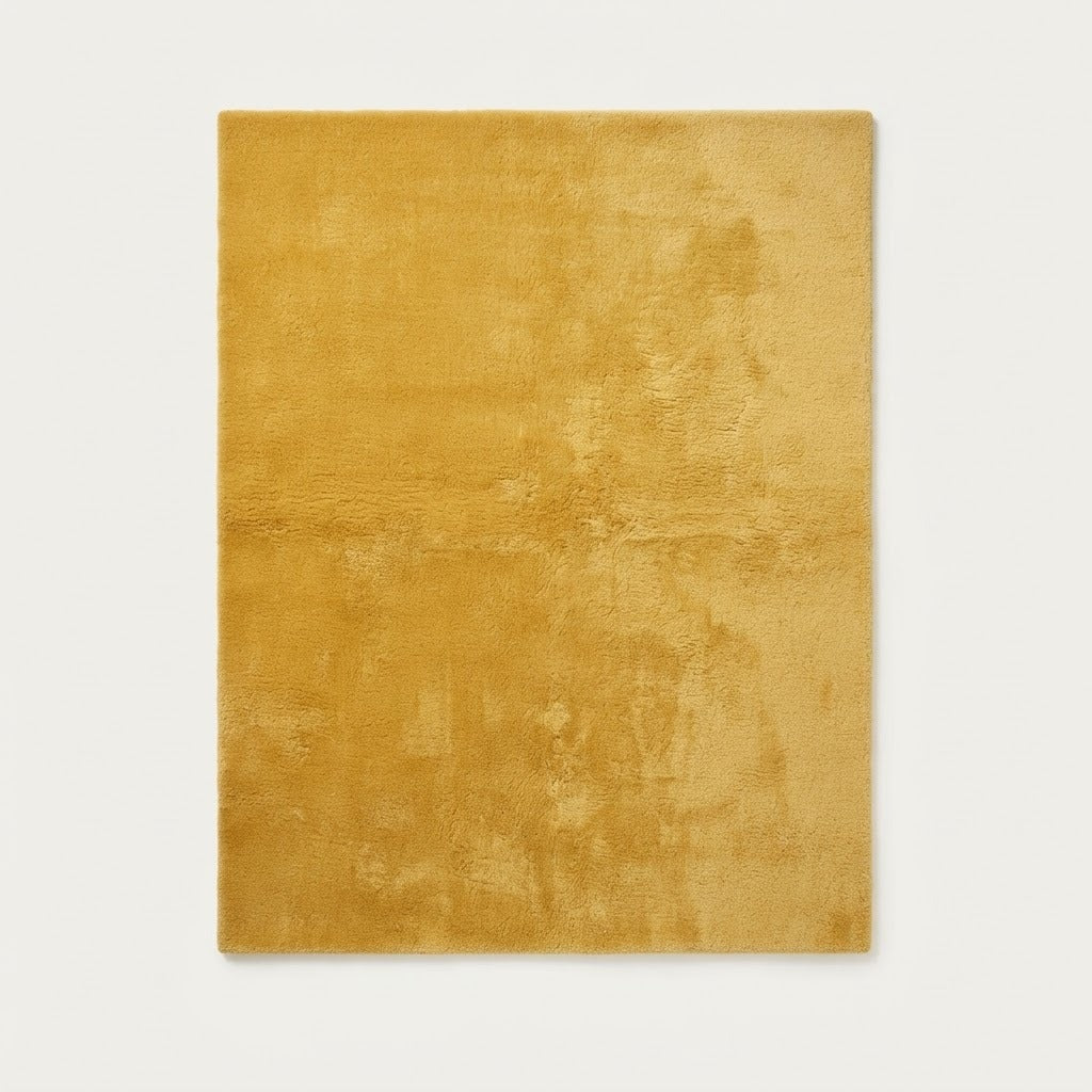 Mustard Field Sunbeam Hand Tufted Wool Rug - studio photo
