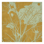 Mustard Coral Branch Hand Tufted Wool Rug