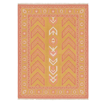 Mustard Coral Chevron Alignment Hand Knotted Rug