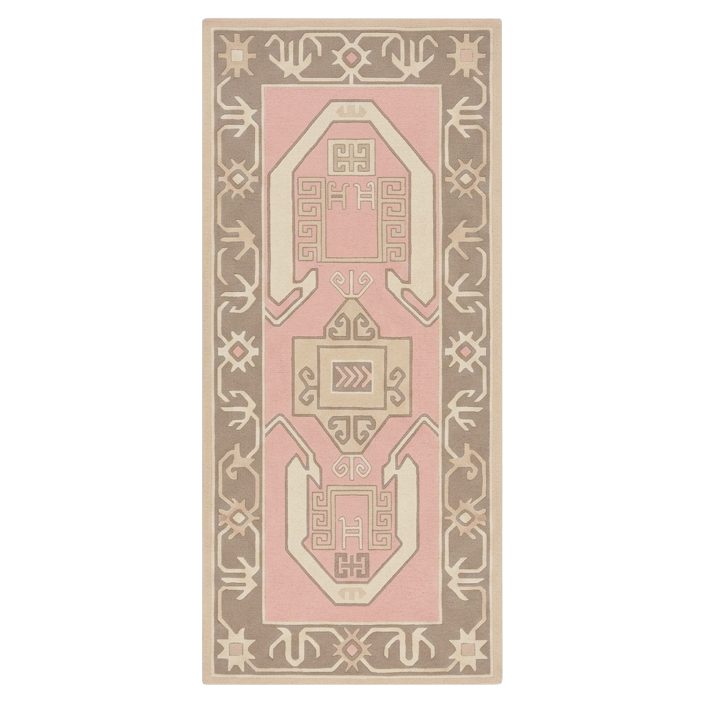 Mystery Symbol Hand Tufted Wool Runner Rug