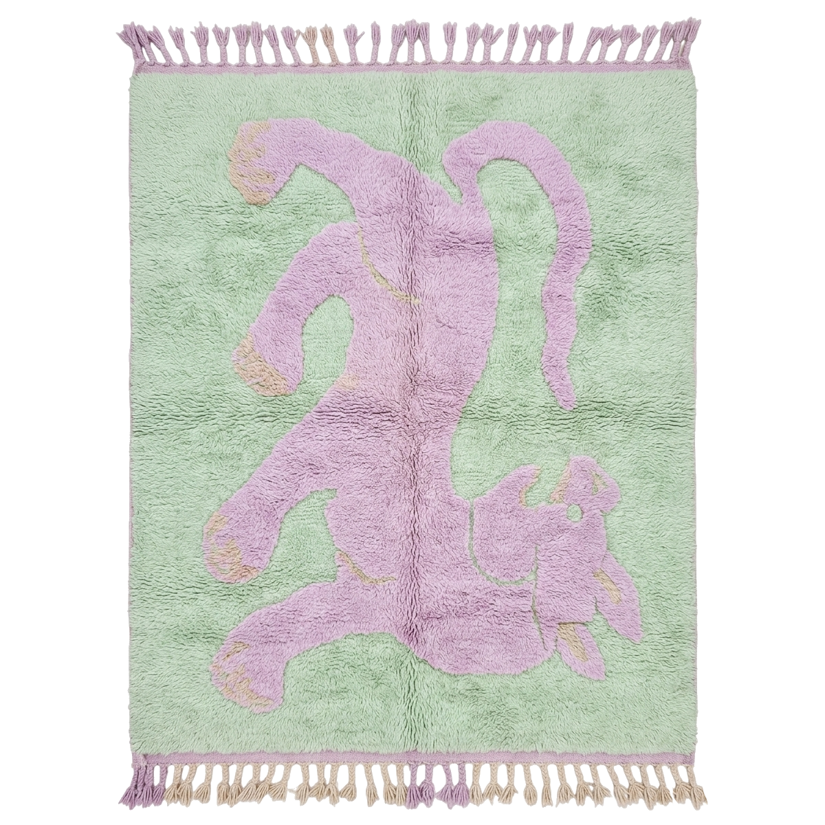 Mythical Creature Silhouette Moroccan Shag Rug