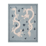 Mythical Dragon Blue Hand Tufted Wool Rug