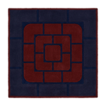 Navy Square Tetris Hand Tufted Wool Rug