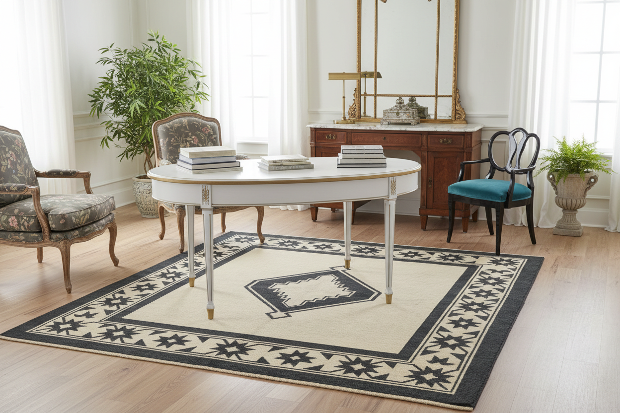 Nocturne Geometry Hand Knotted Rug