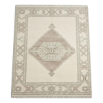 Oatmeal Heirloom Diamond Hand Knotted Rug