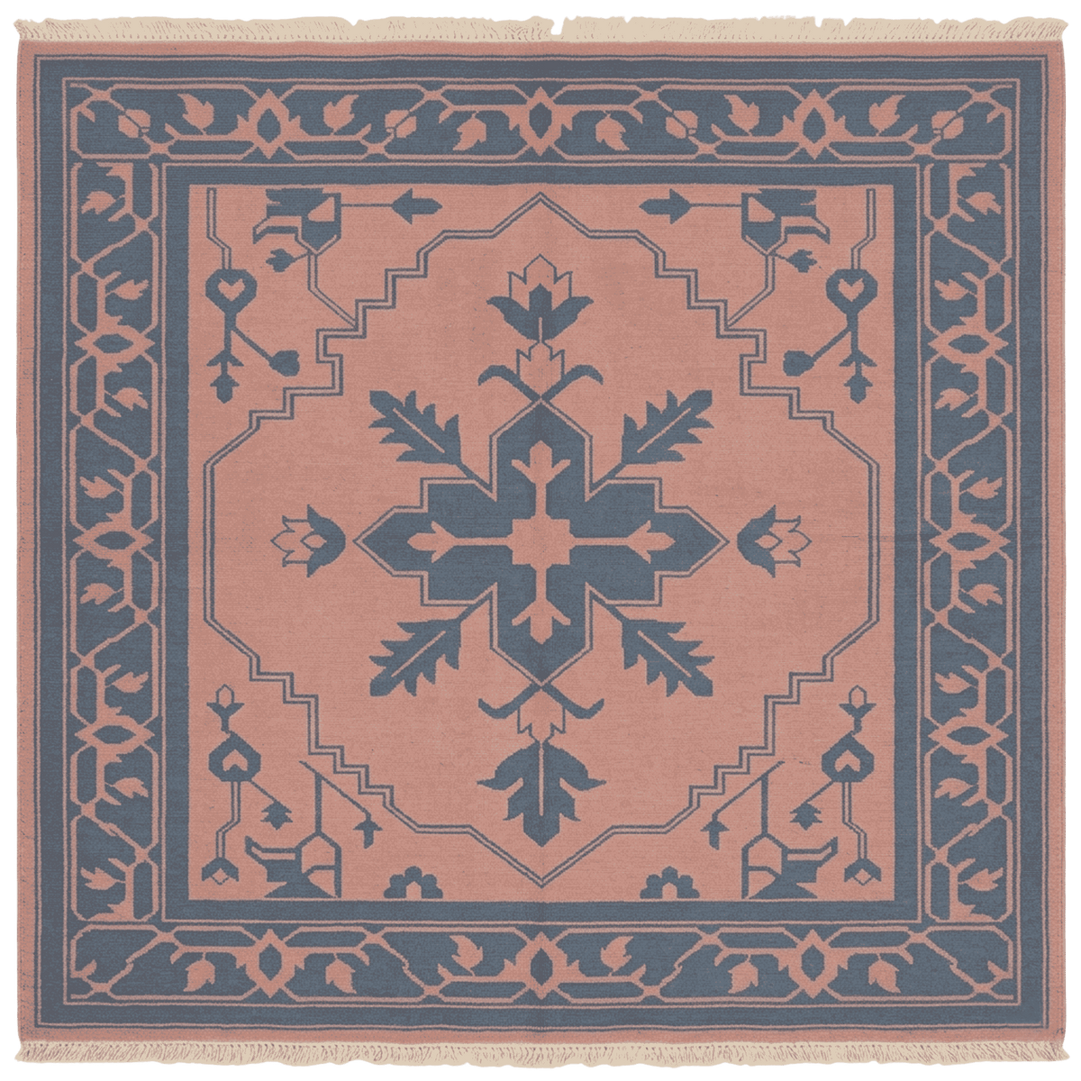 Obsidian Lattice Hand Knotted Rug