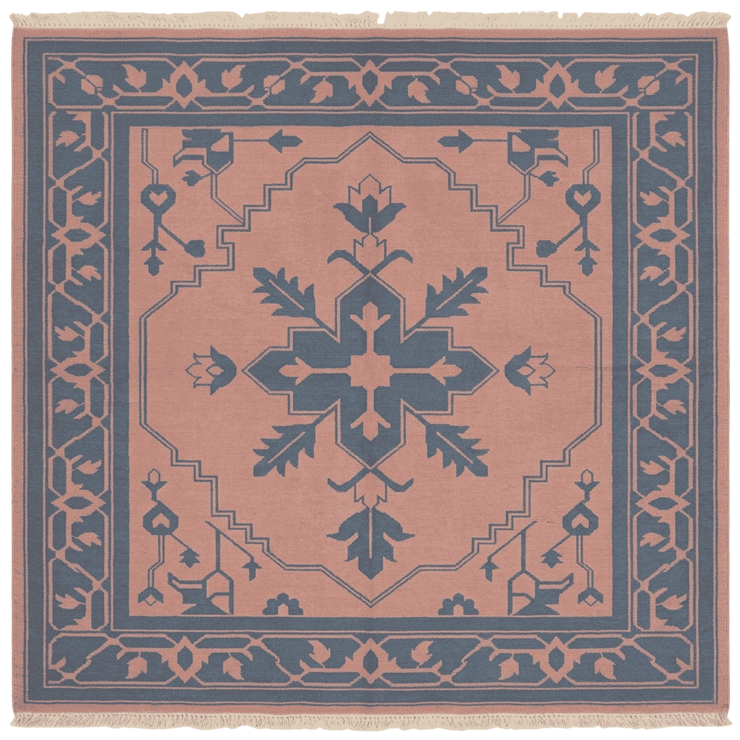 Obsidian Lattice Hand Knotted Rug